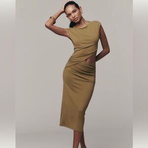 NWT Anthropologie Olive Midi Dress with Cut-Out